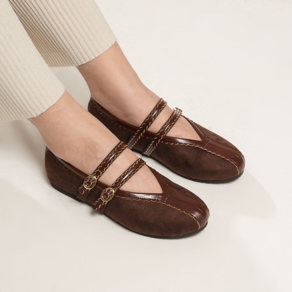 Kyra Brown Flatshoes Sepatu Wanita - Dianable