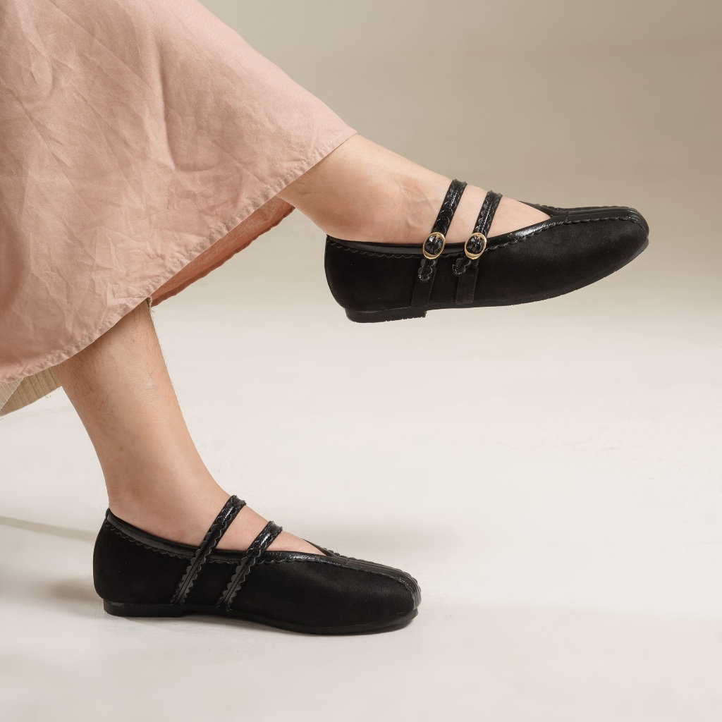 Kyra Black Flatshoes Sepatu Wanita - Dianable
