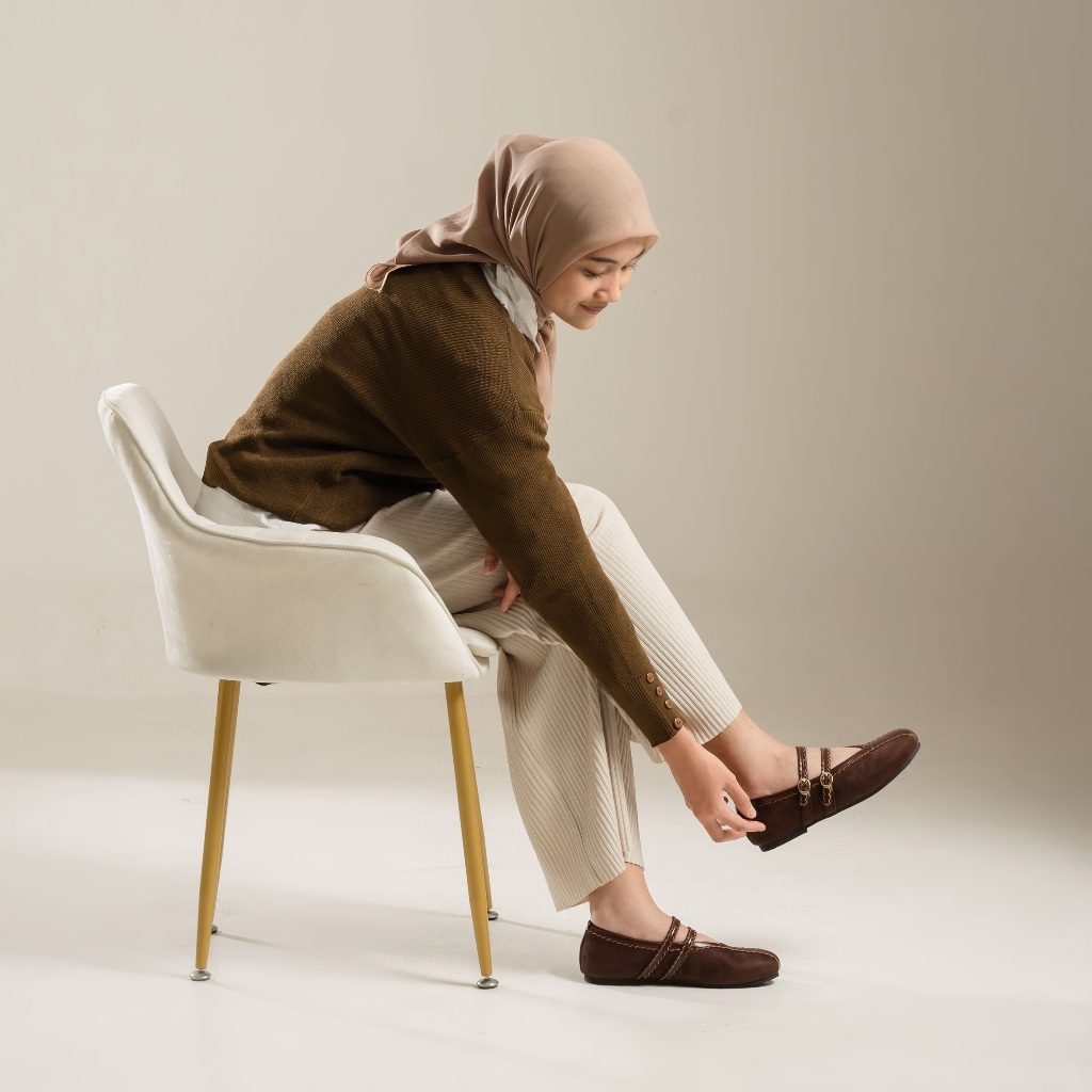Kyra Brown Flatshoes Sepatu Wanita - Dianable