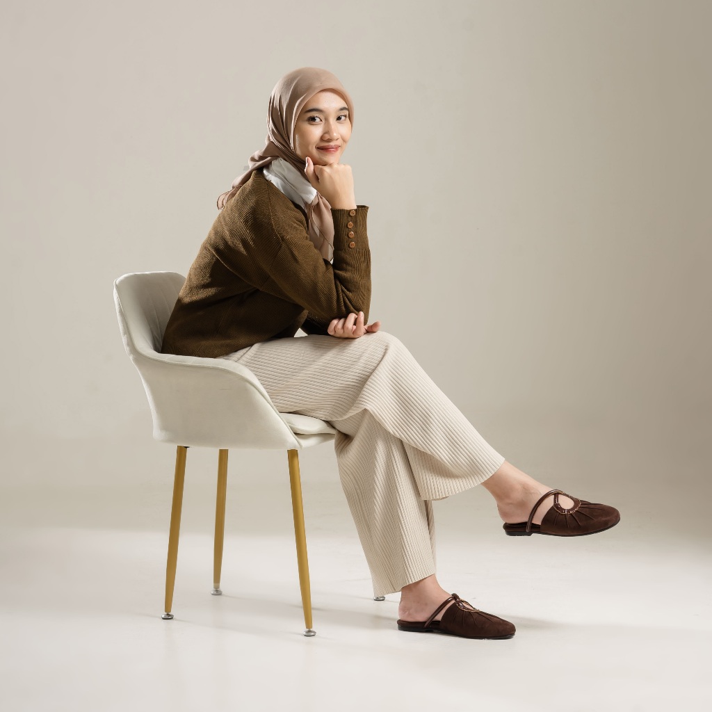 Lula Brown Mules Shoes Wanita - Dianable