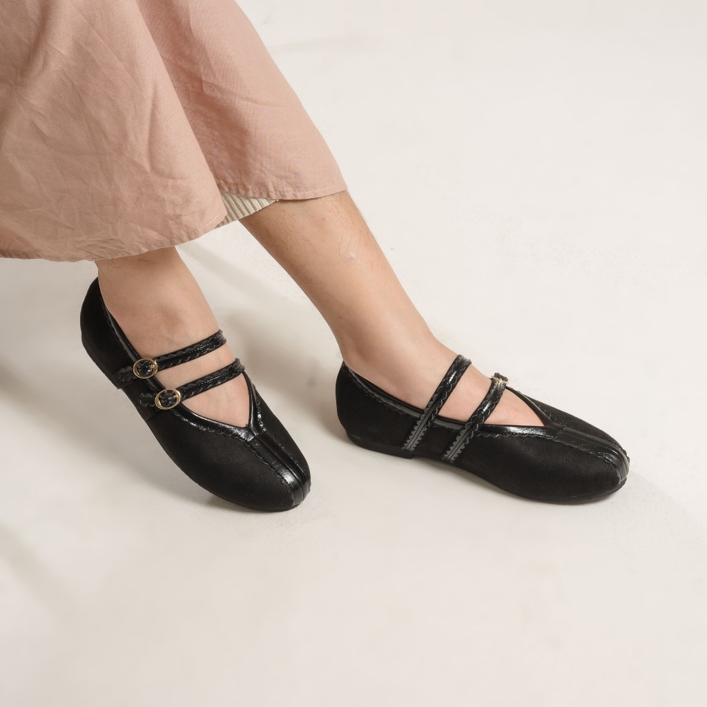 Kyra Black Flatshoes Sepatu Wanita - Dianable