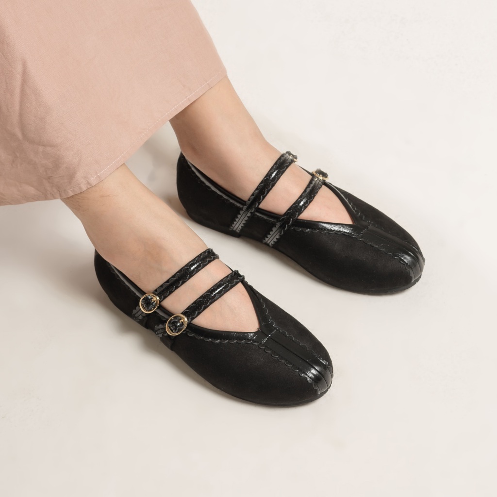 Kyra Black Flatshoes Sepatu Wanita - Dianable