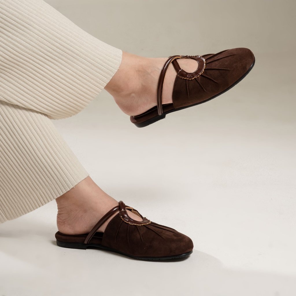Lula Brown Mules Shoes Wanita - Dianable