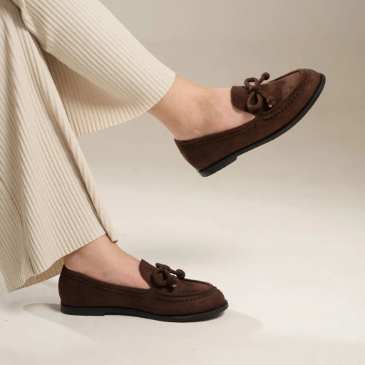 Vishka Brown Loafers Sepatu Wanita - Dianable
