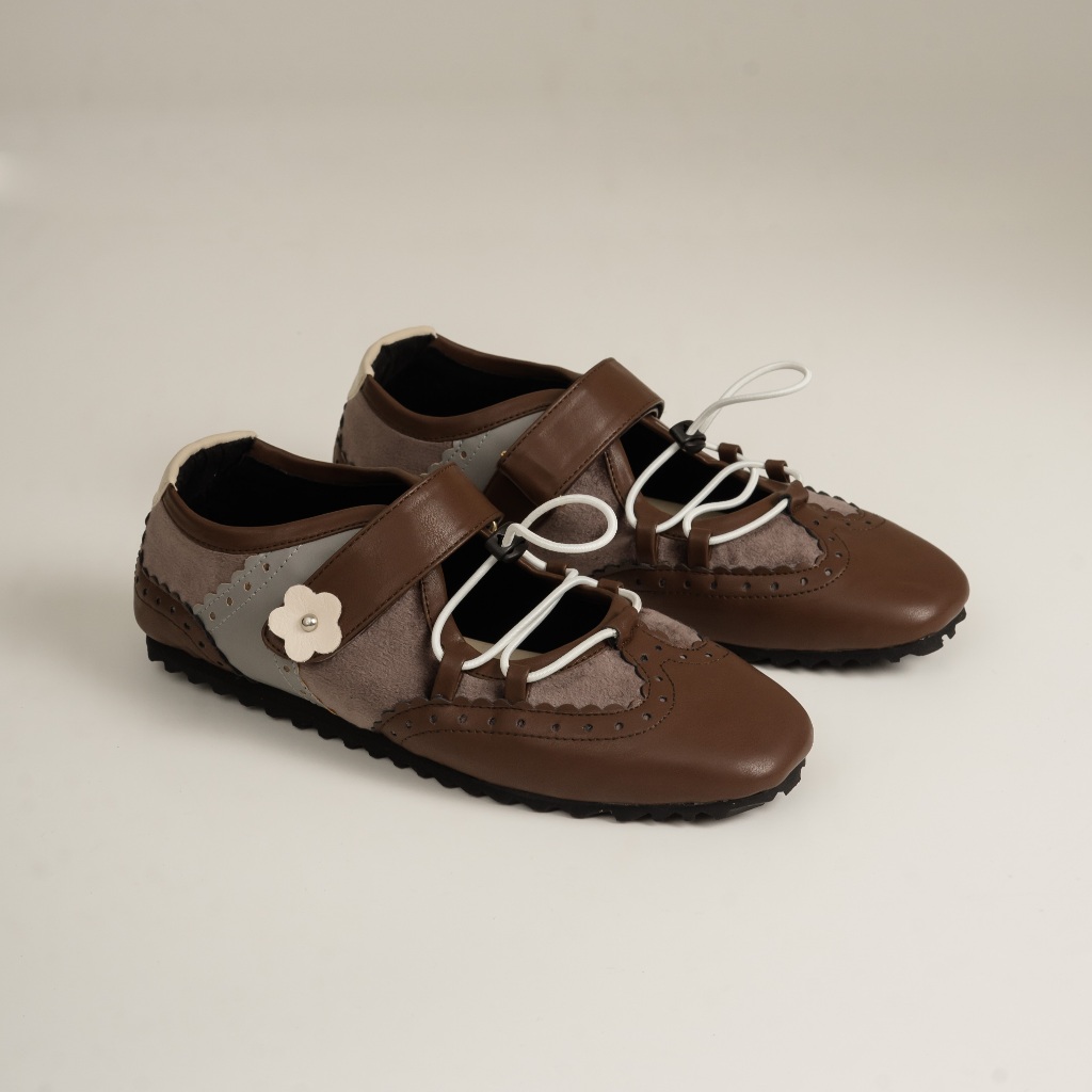 Meena Flatshoes Dark Brown Sepatu Wanita | Sneakerina - Dianable