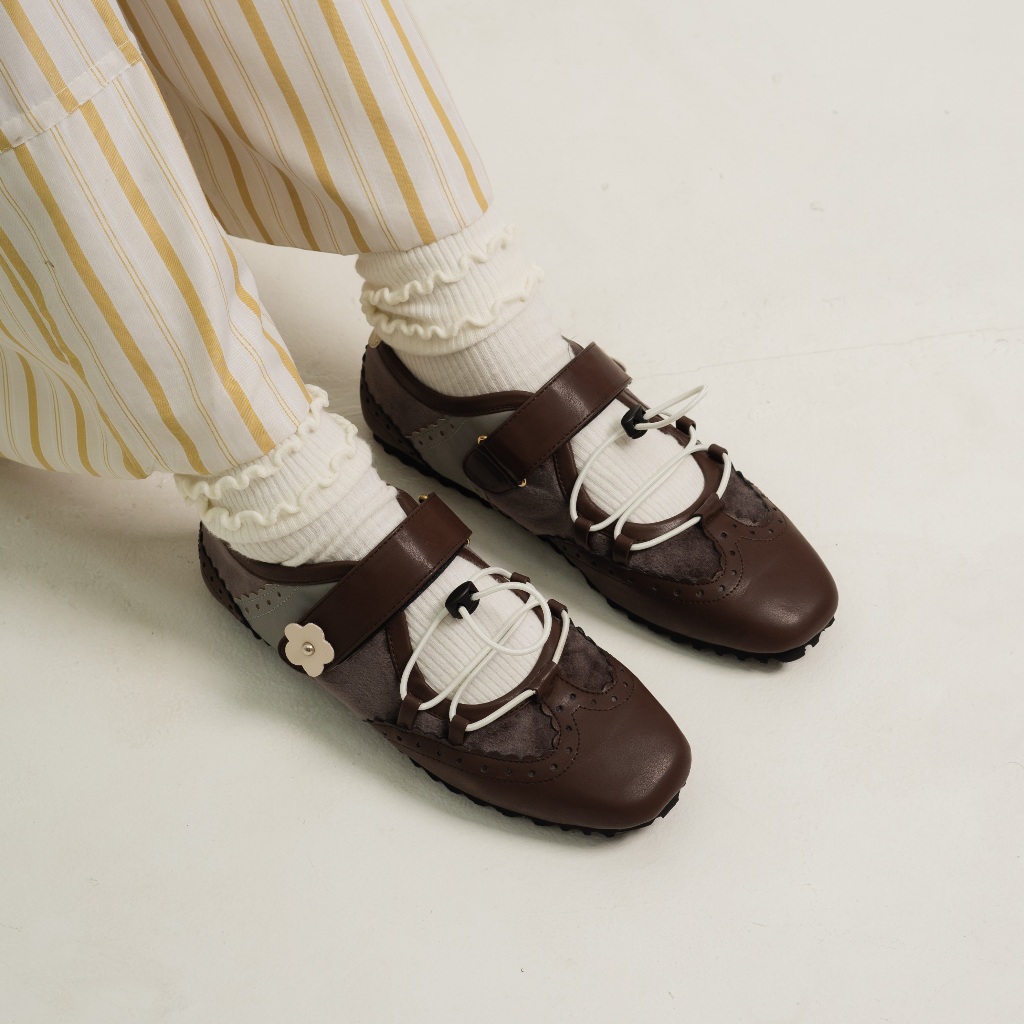 Meena Flatshoes Dark Brown Sepatu Wanita | Sneakerina - Dianable