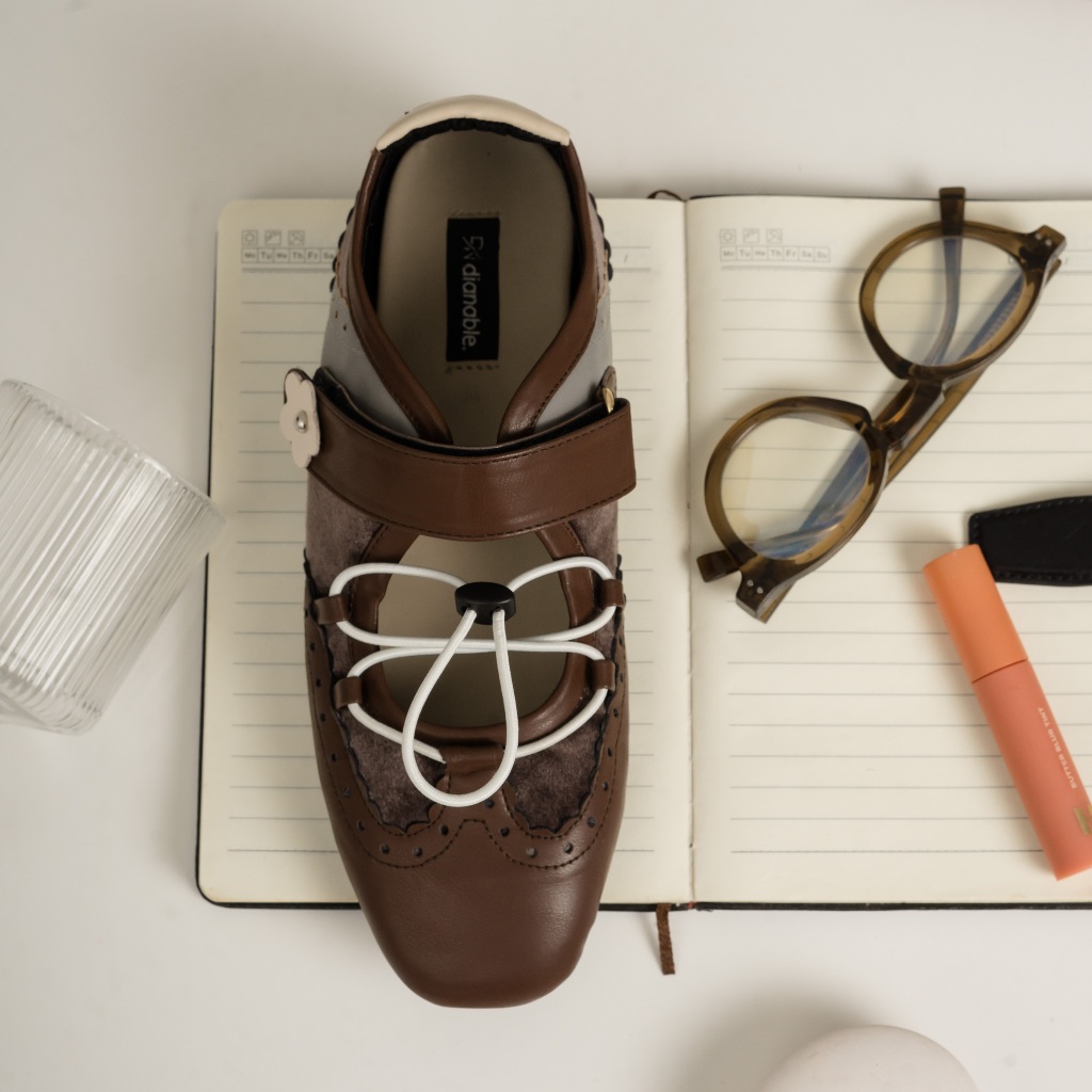 Meena Flatshoes Dark Brown Sepatu Wanita | Sneakerina - Dianable