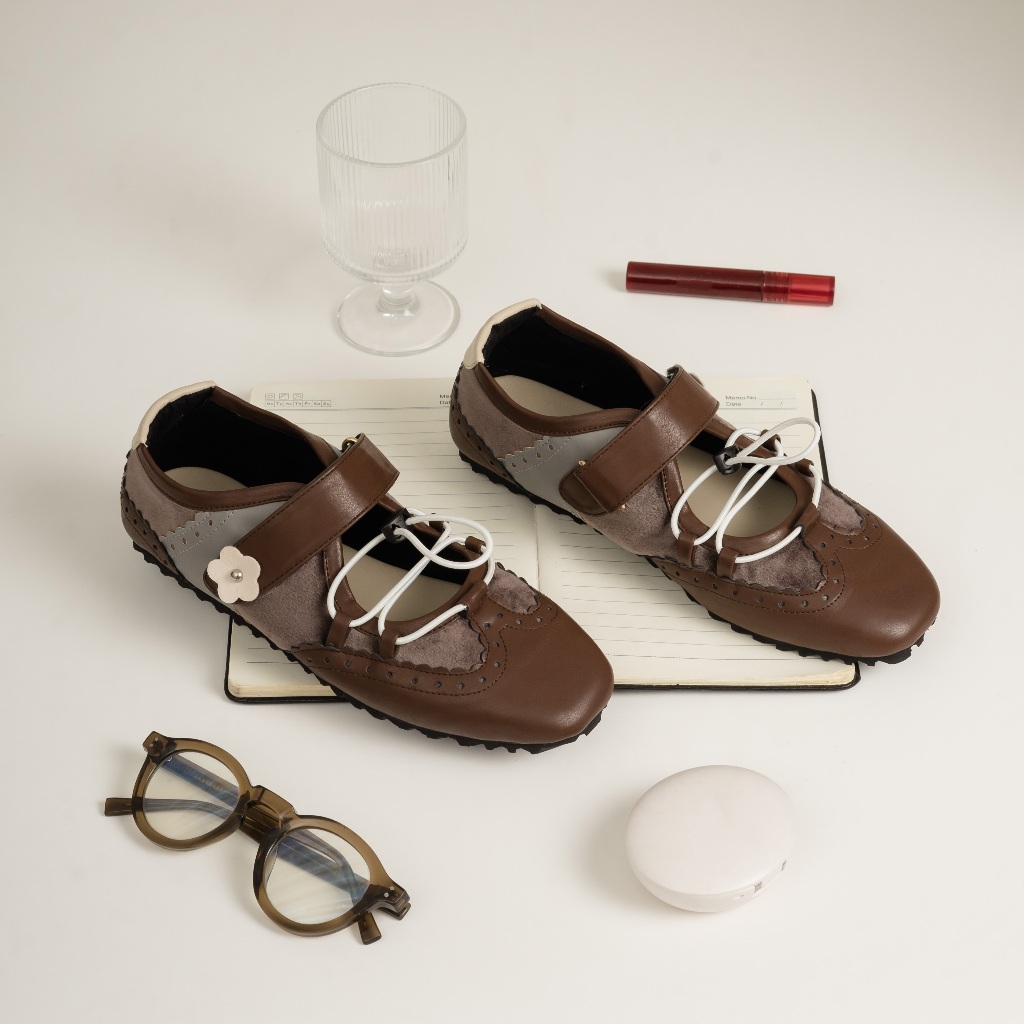 Meena Flatshoes Dark Brown Sepatu Wanita | Sneakerina - Dianable