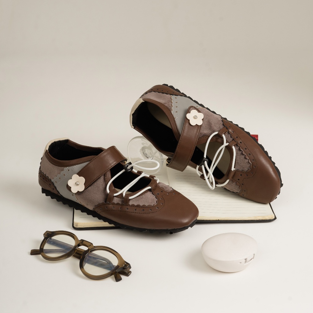 Meena Flatshoes Dark Brown Sepatu Wanita | Sneakerina - Dianable