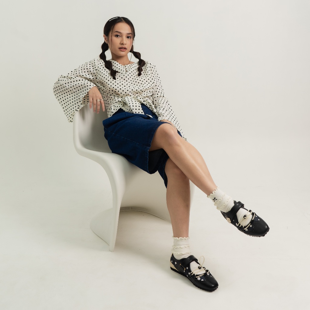 Meena Flatshoes Polkadot Sepatu Wanita | Sneakerina - Dianable