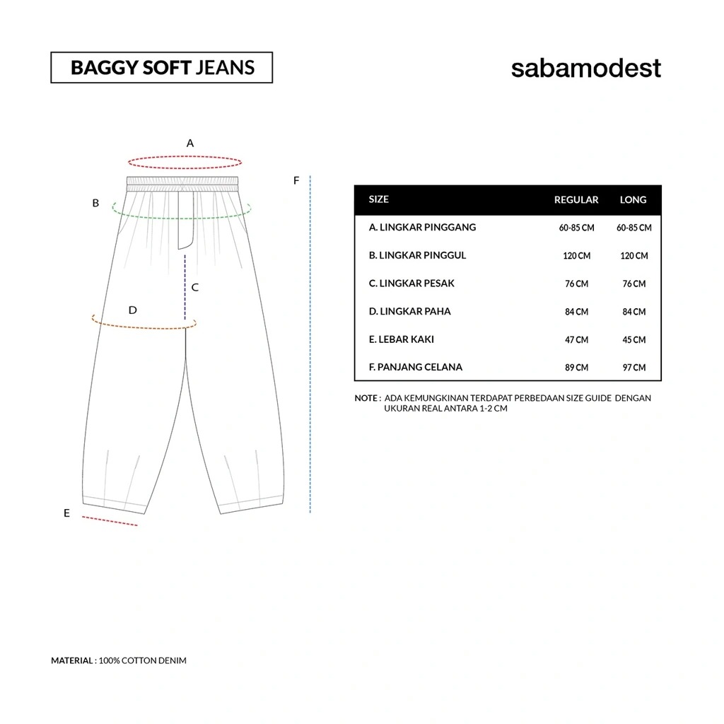 BAGGY SOFT JEANS BLO - SABAMODEST