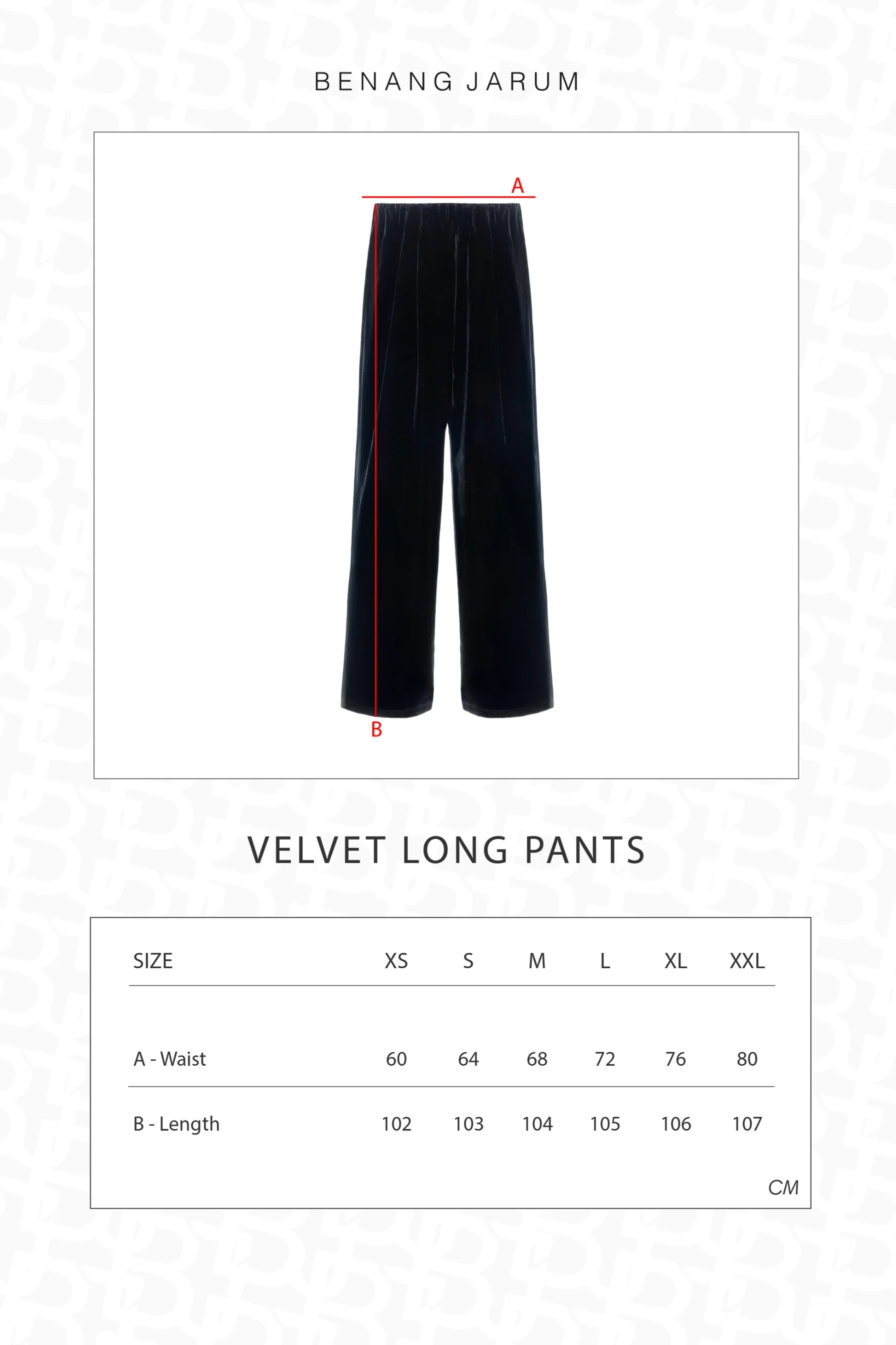 VELVET LONG PANTS - BENANG JARUM