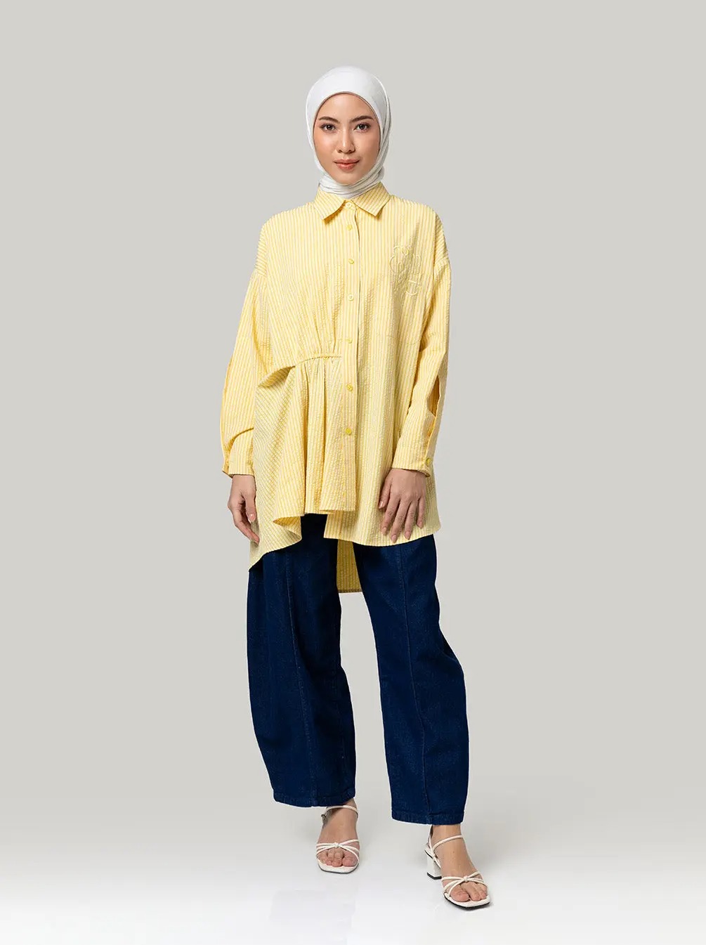 SOLEIL GATHERED WAIST TOP - KAMI