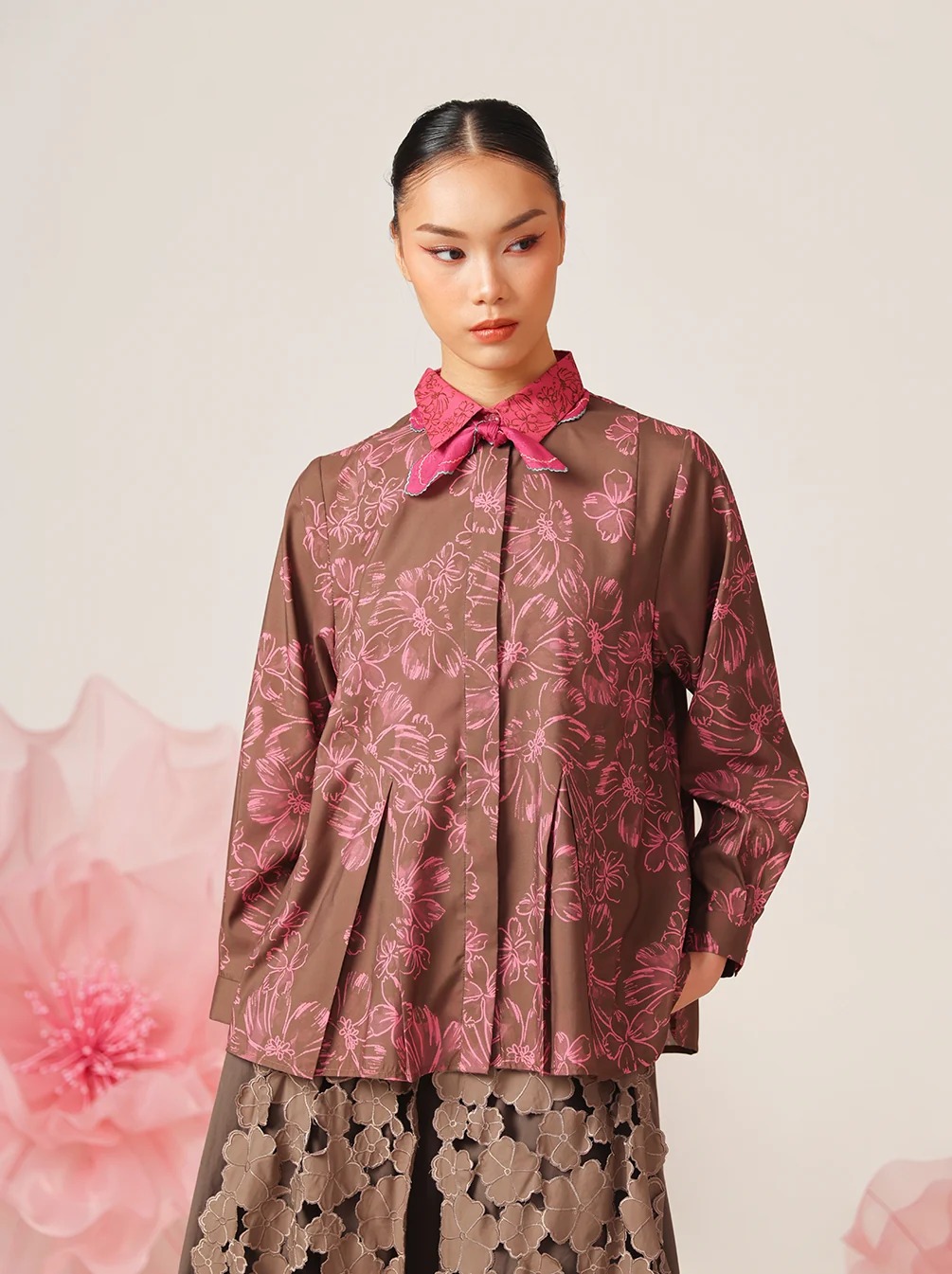 MAGNOLIA PLEATED TOP - KAMI