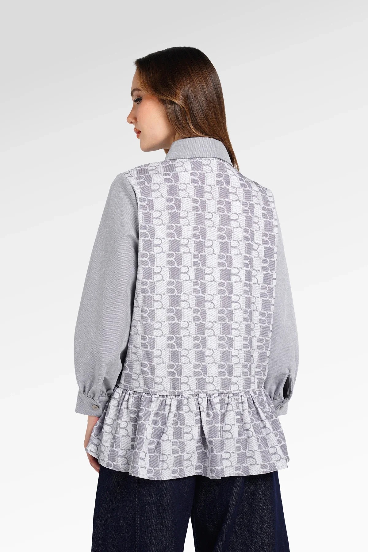 DENIM TALES PEPLUM SHIRT - BENANG JARUM