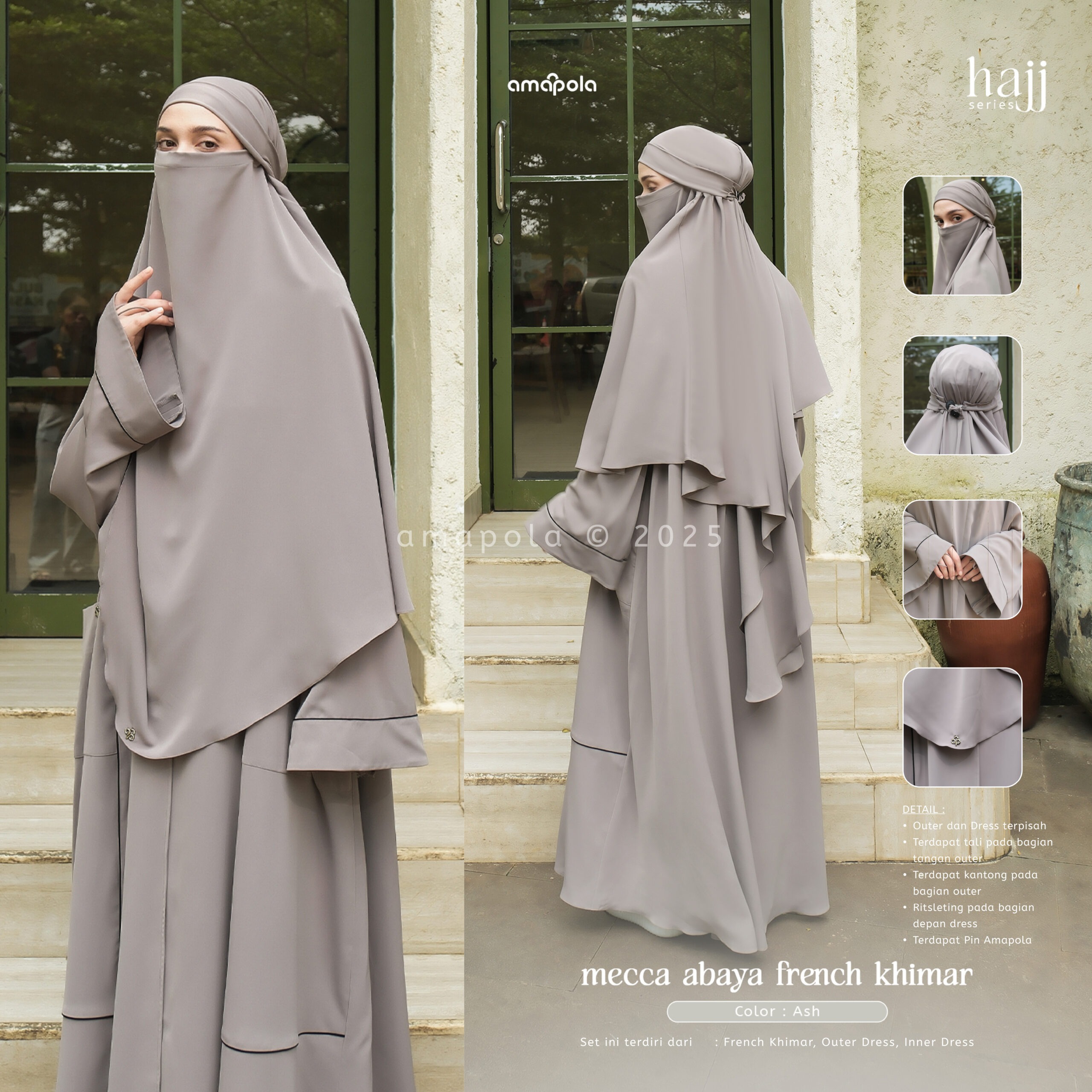 MECCA ABAYA FRENCH KHIMAR - AMAPOLA