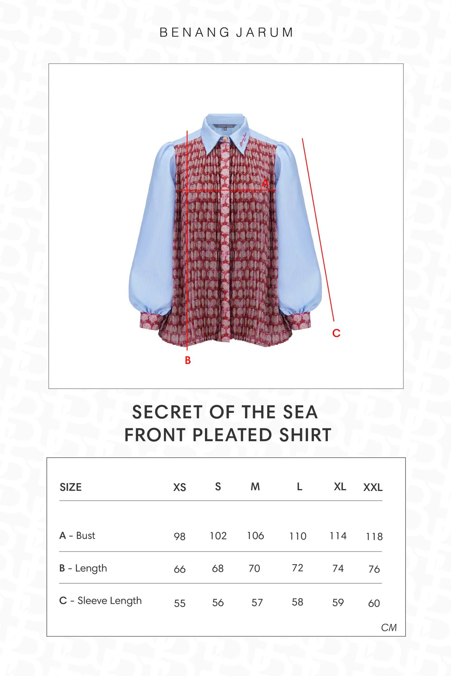 SECRET OF THE SEA FRONT PLEATED SHIRT - BENANG JARUM