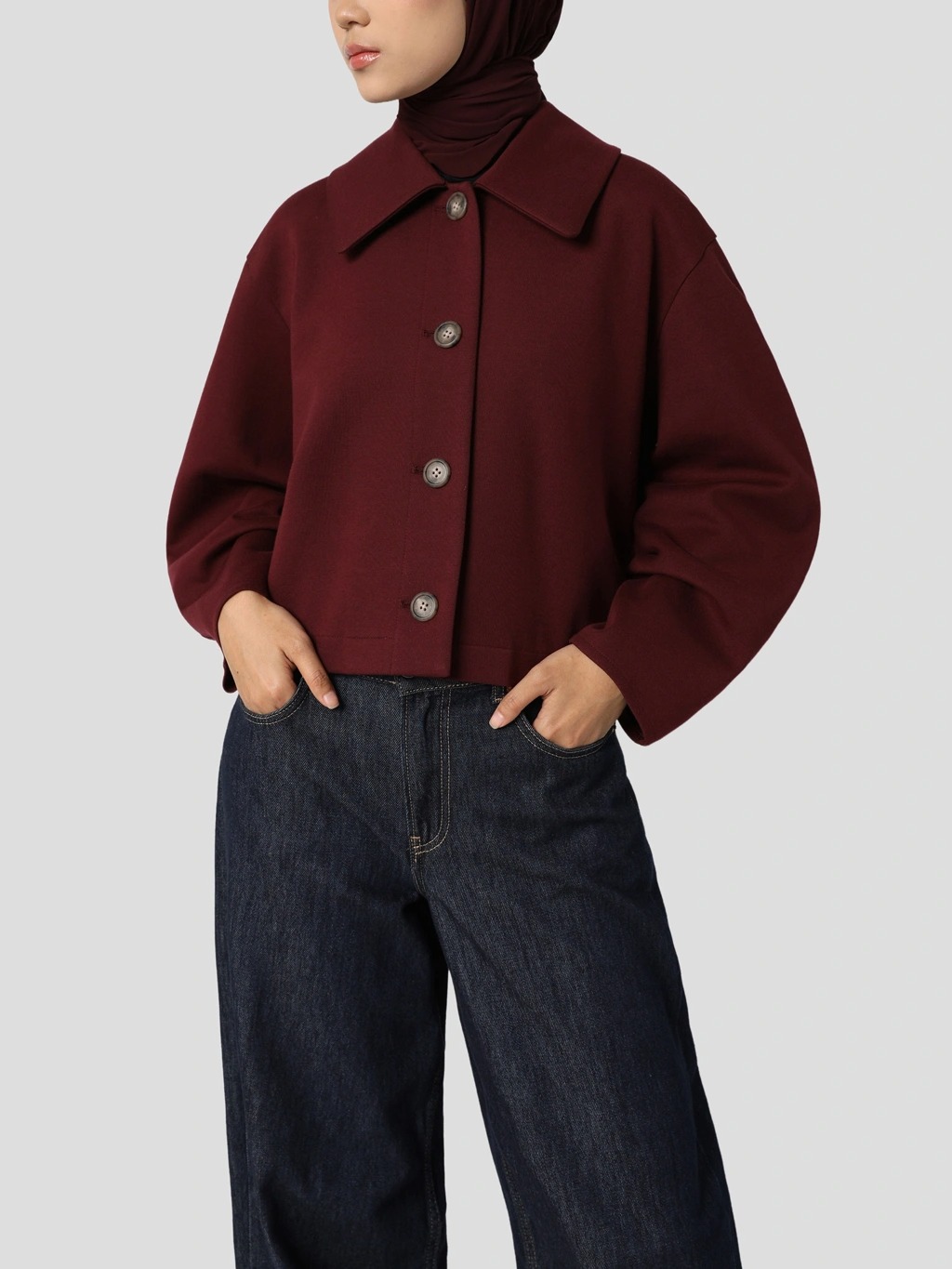 BONDED COTTON TULIP JACKET - SABAMODEST