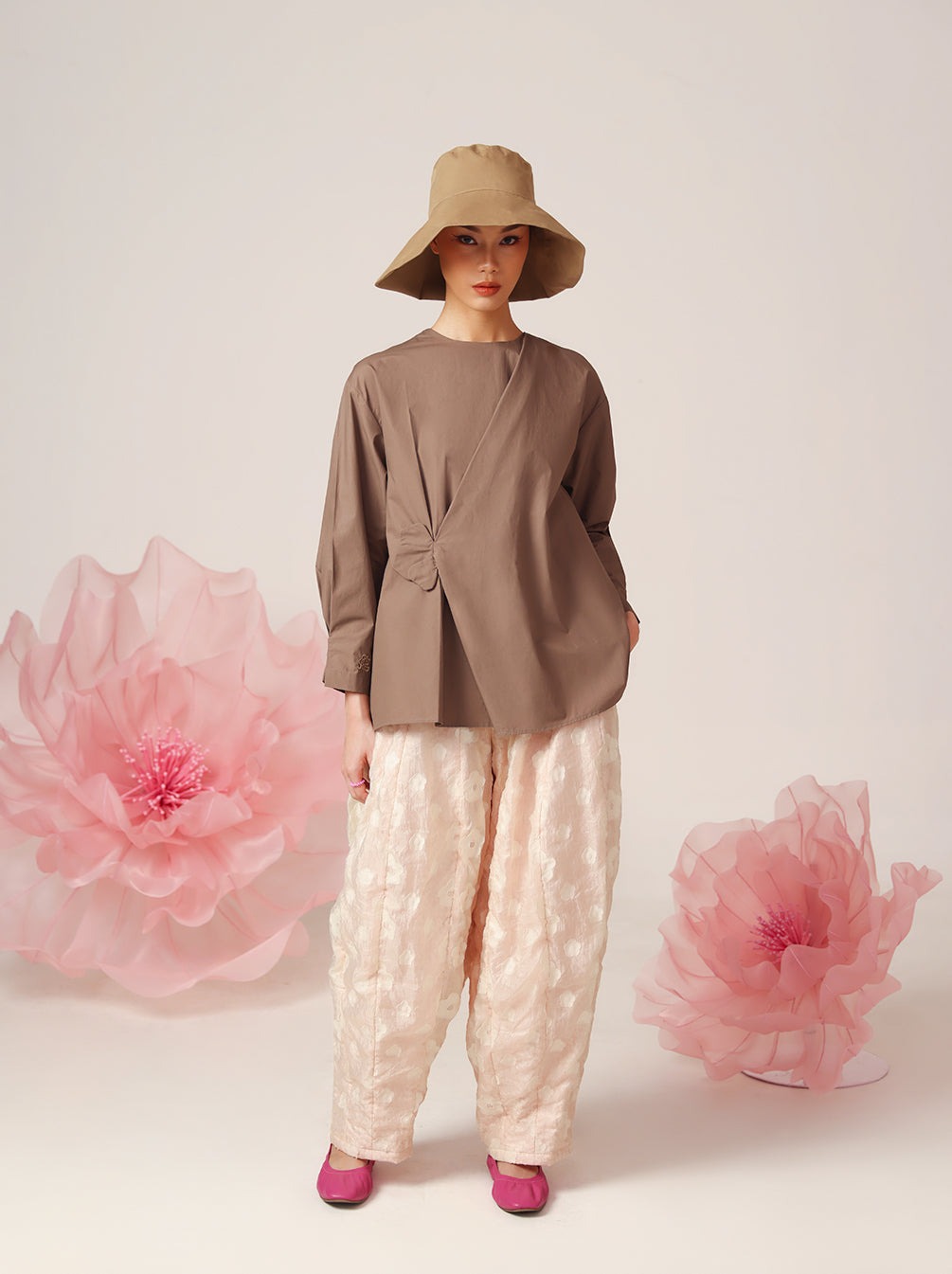 GARDENIA DRAPED TOP - KAMI