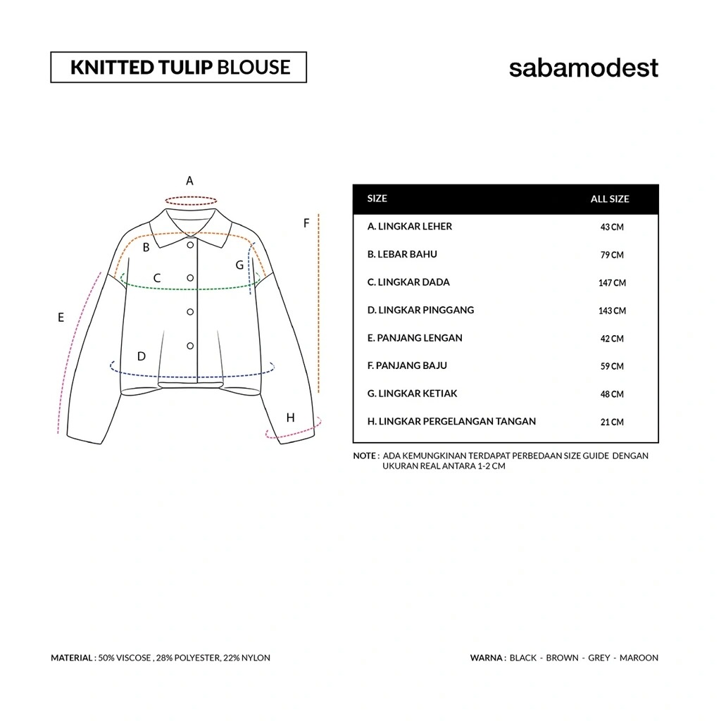 KNITTED TULIP BLOUSE - SABAMODEST
