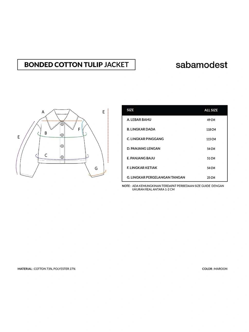 BONDED COTTON TULIP JACKET - SABAMODEST