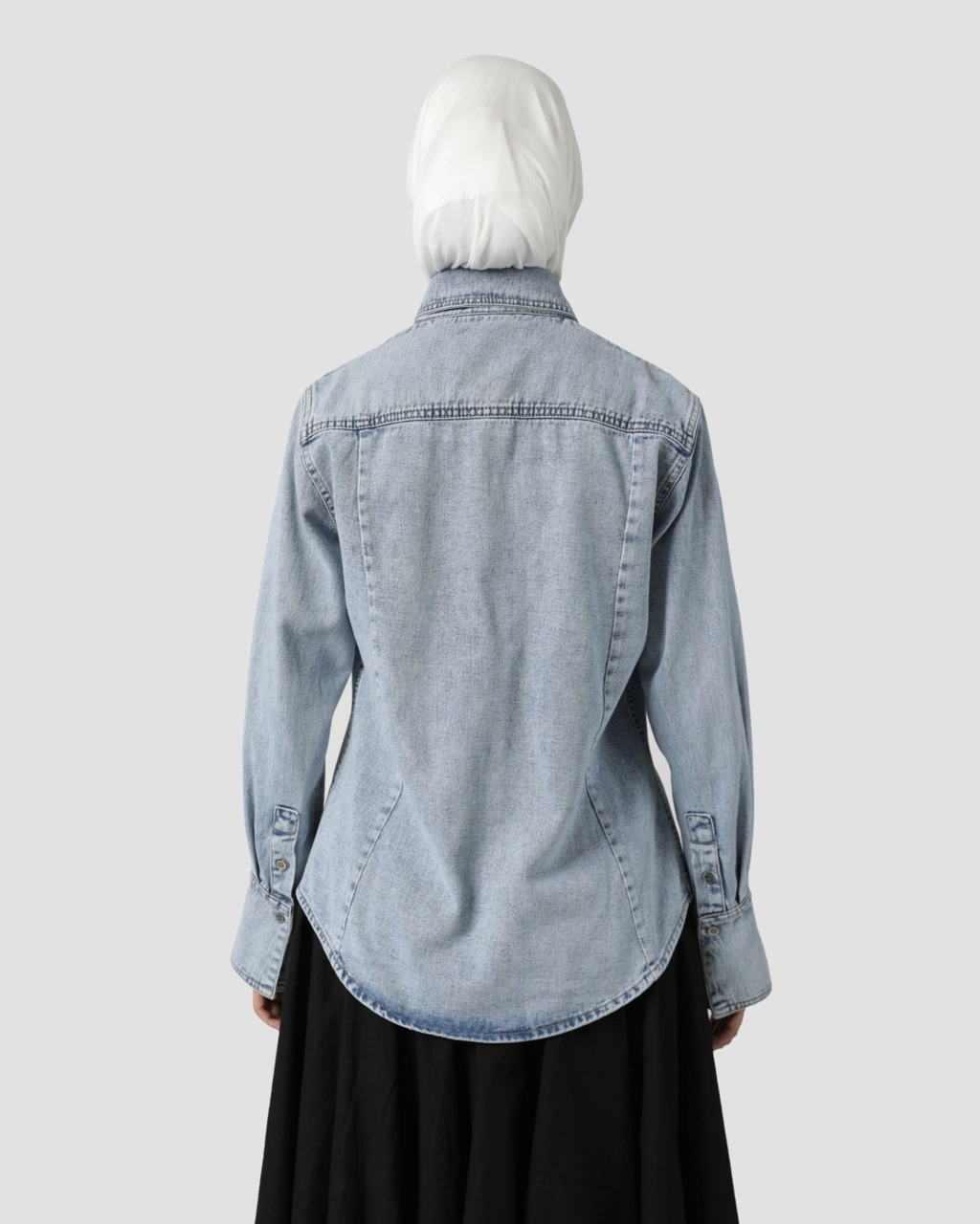SLIM DENIM SHIRT - SABAMODEST