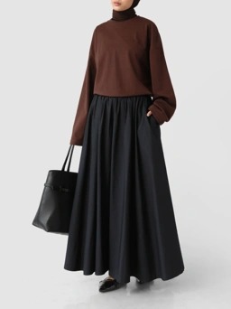 LUXE POPLIN SKIRT - SABAMODEST