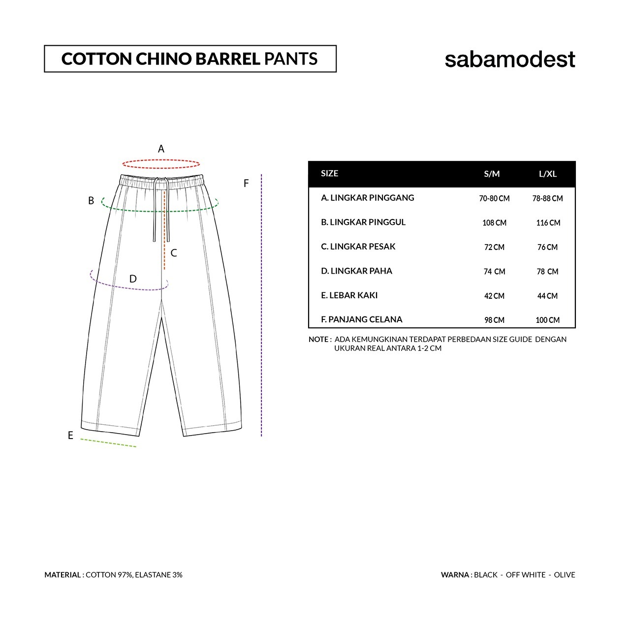 COTTON CHINO BARREL PANTS - SABAMODEST