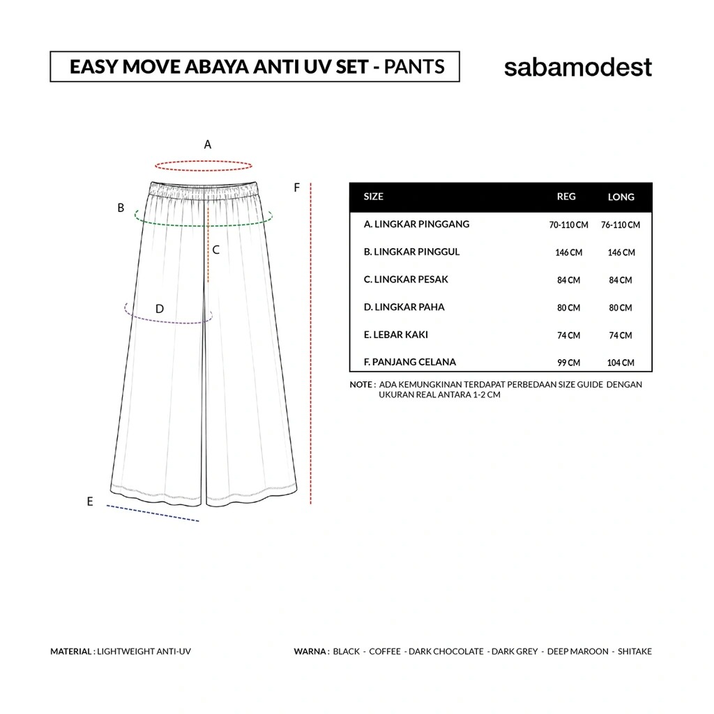 EASY MOVE ABAYA ANTI UV SET - SABAMODEST