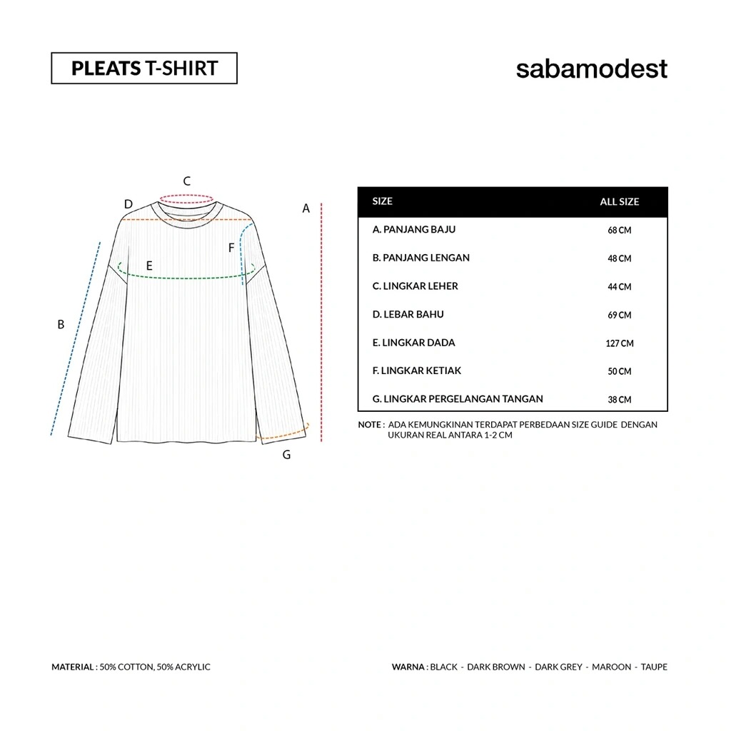 PLEATS T SHIRT - SABAMODEST