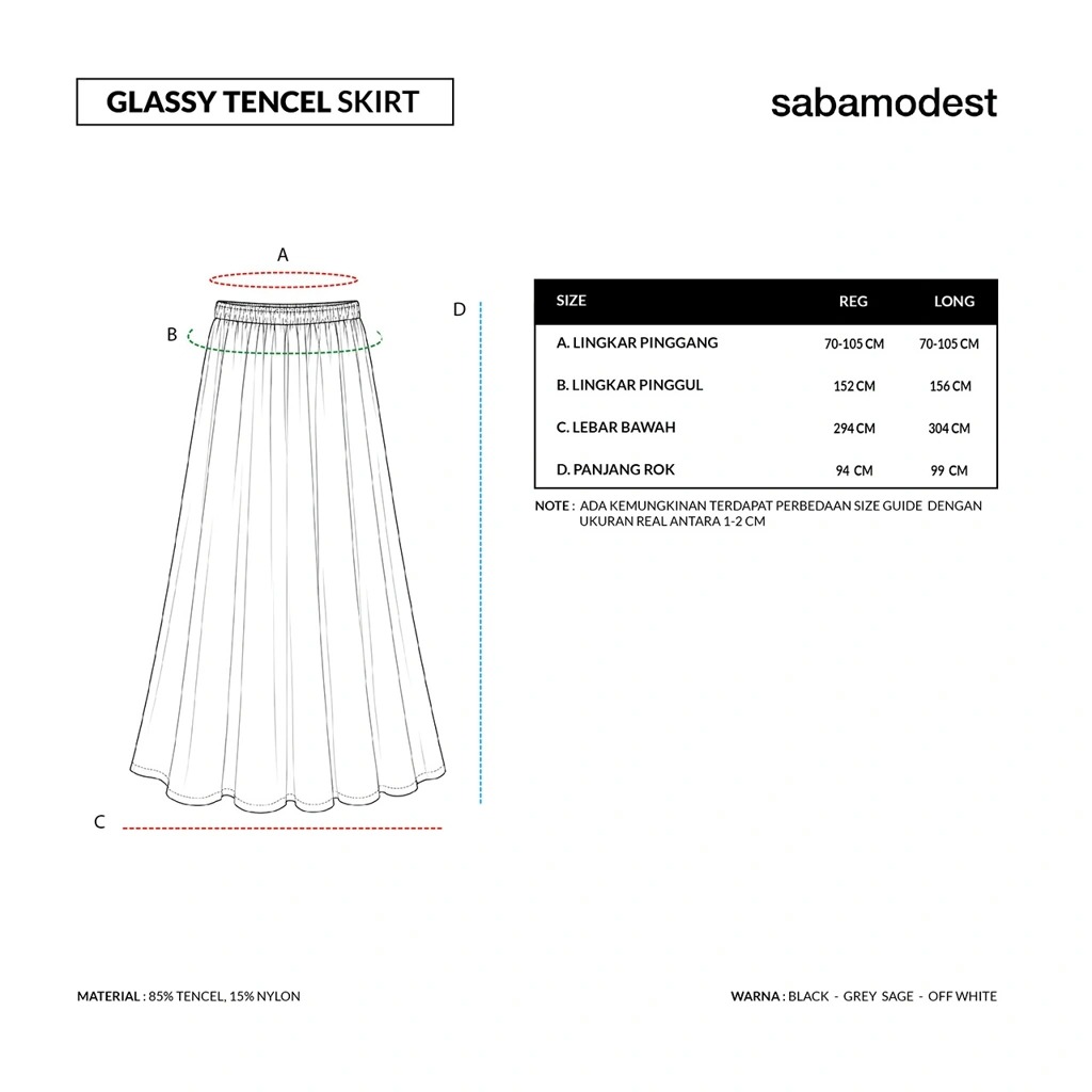 GLASSY TENCEL SKIRT - SABAMODEST
