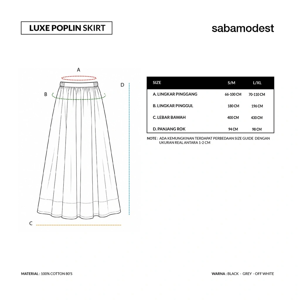 LUXE POPLIN SKIRT - SABAMODEST
