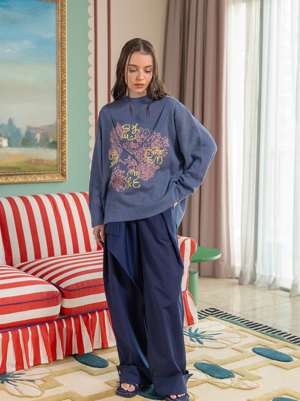 KIVA CREW NECK KNIT TOP - KAMI