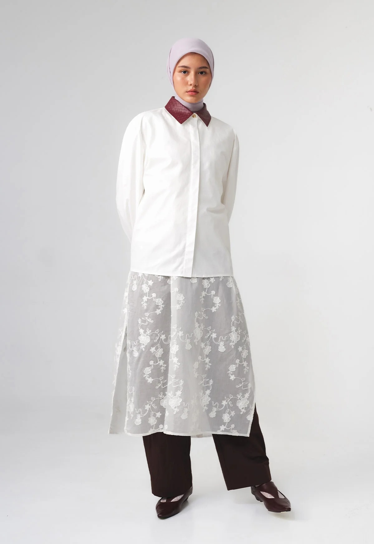 RAIA WOVEN COLLAR SHIRT - RIA MIRANDA