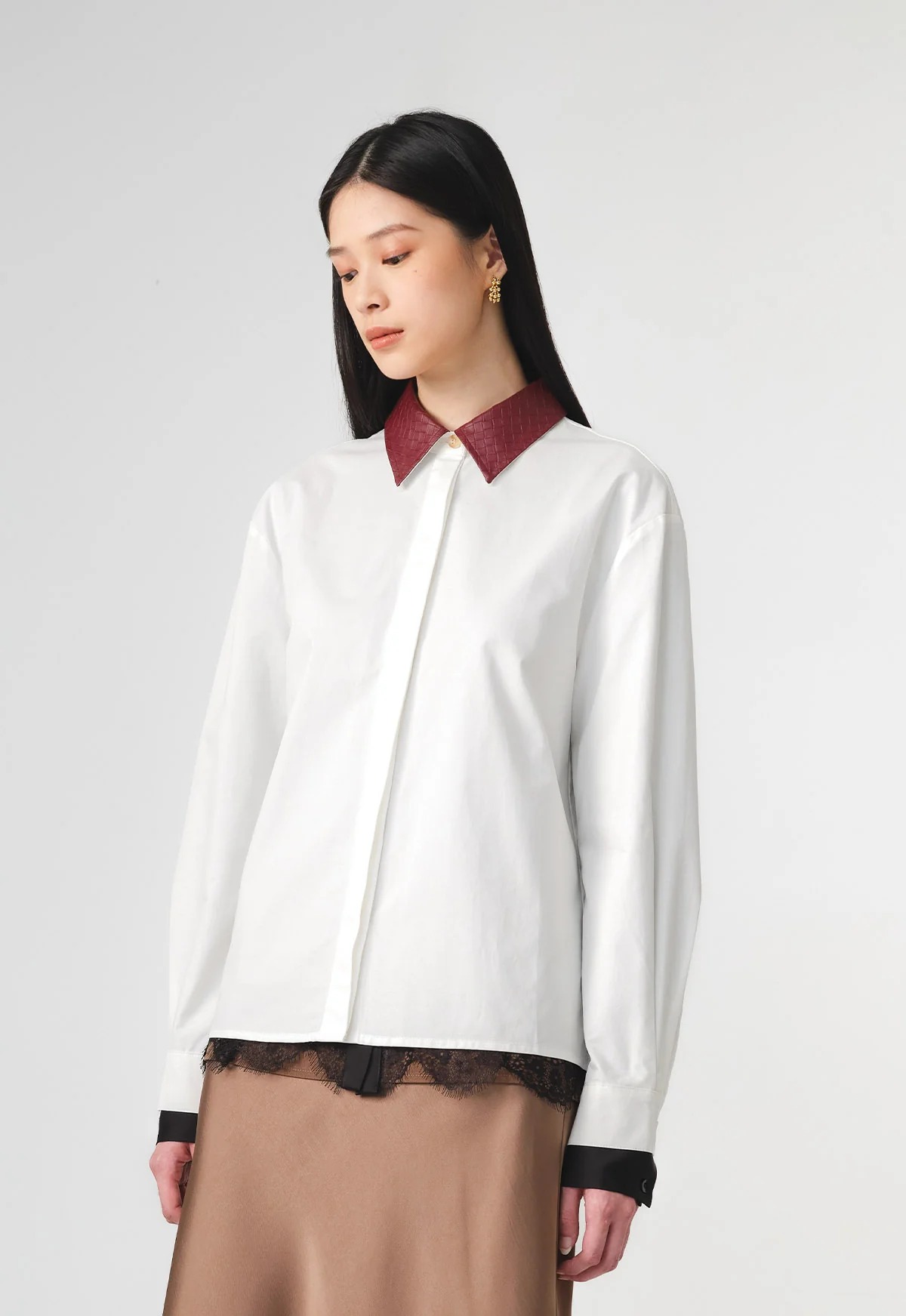 RAIA WOVEN COLLAR SHIRT - RIA MIRANDA