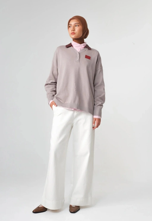 Image of RIEL WOVEN COLLAR KNIT - RIA MIRANDA