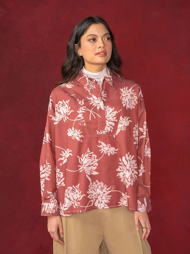 LENORA HALF BUTTON TOP - KAMI