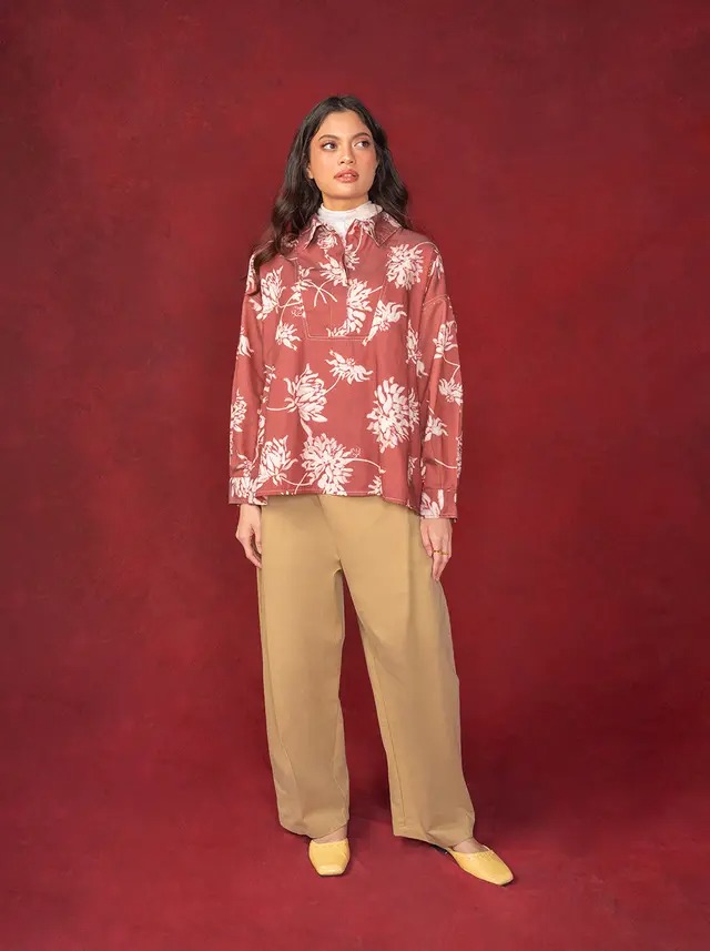 LENORA HALF BUTTON TOP - KAMI