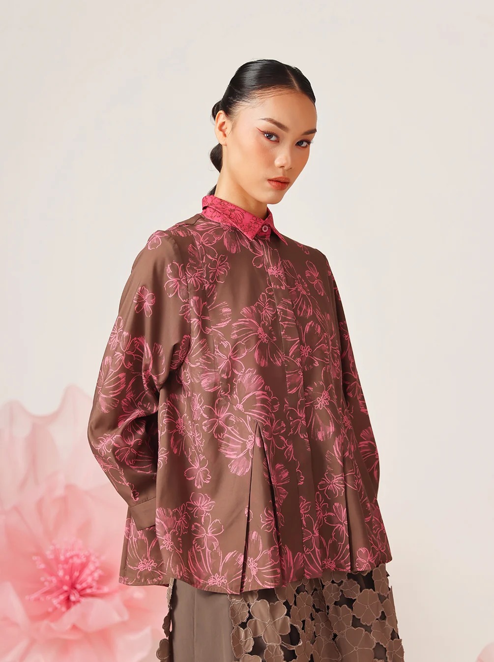 MAGNOLIA PLEATED TOP - KAMI