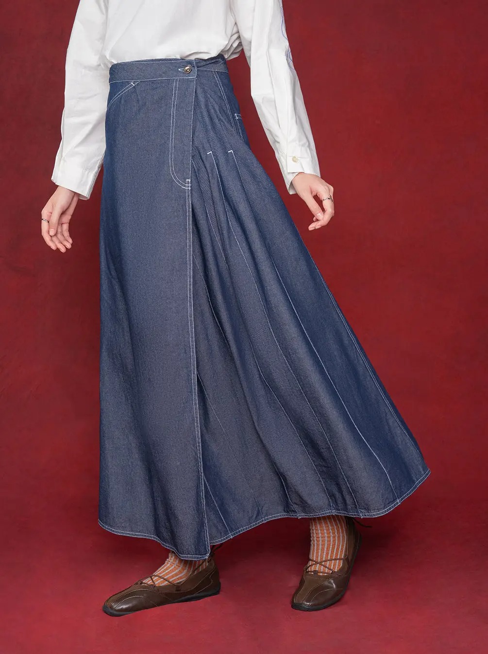 NYRA PLEATED WARP SKIRT - KAMI