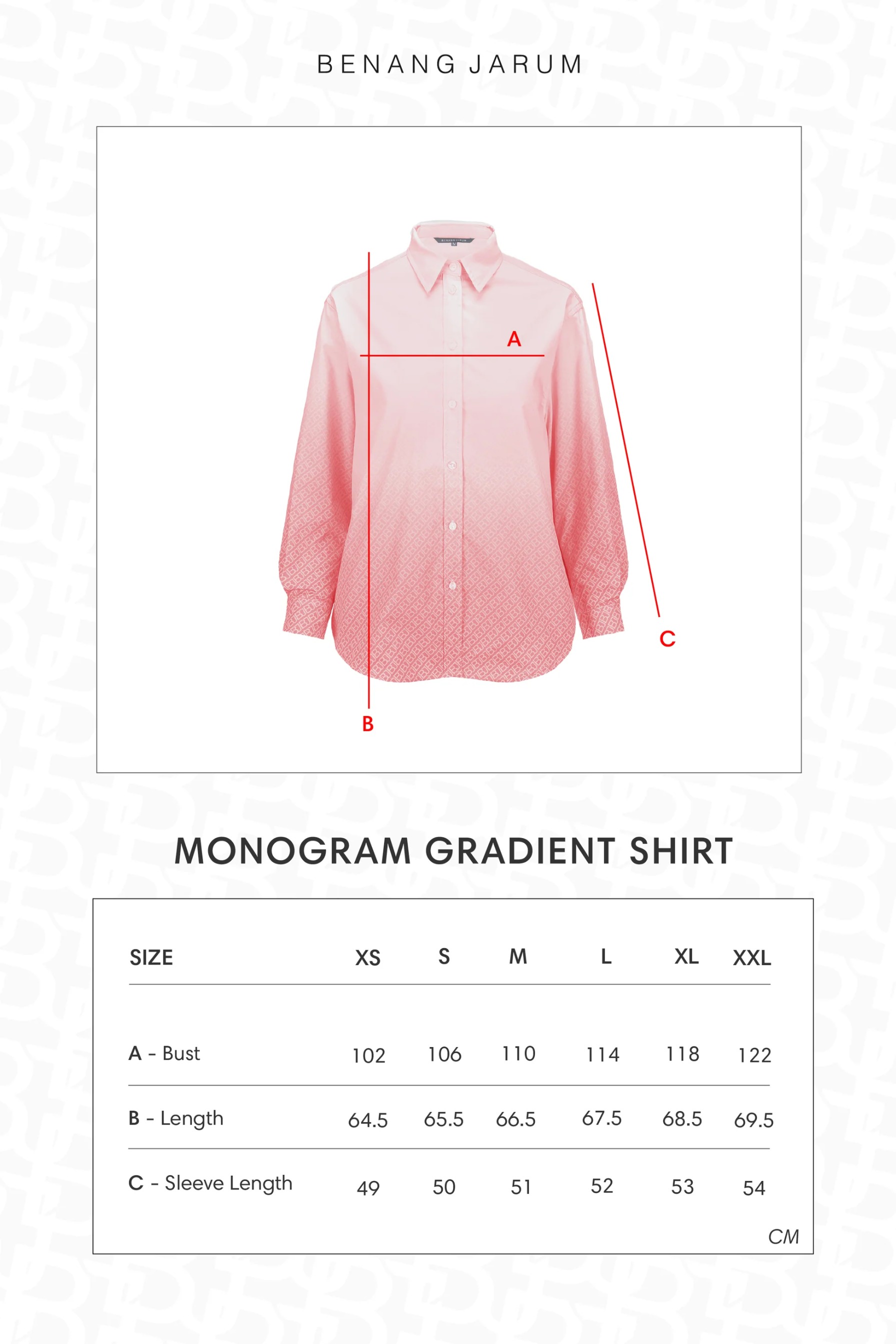 MONOGRAM GRADIENT SHIRT - BENANG JARUM