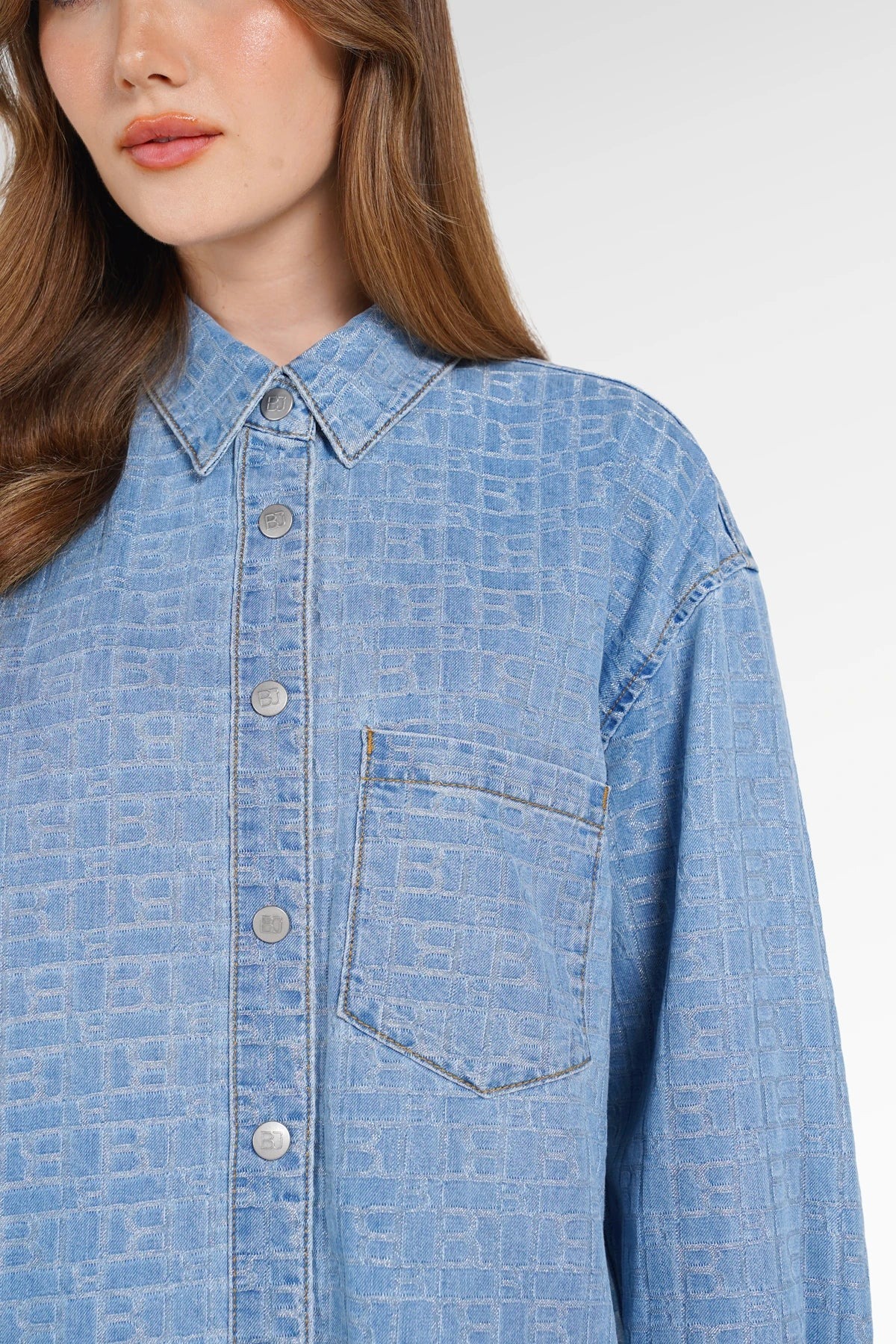 MONO PUZZLE JACQUARD DENIM SHIRT - BENANG JARUM