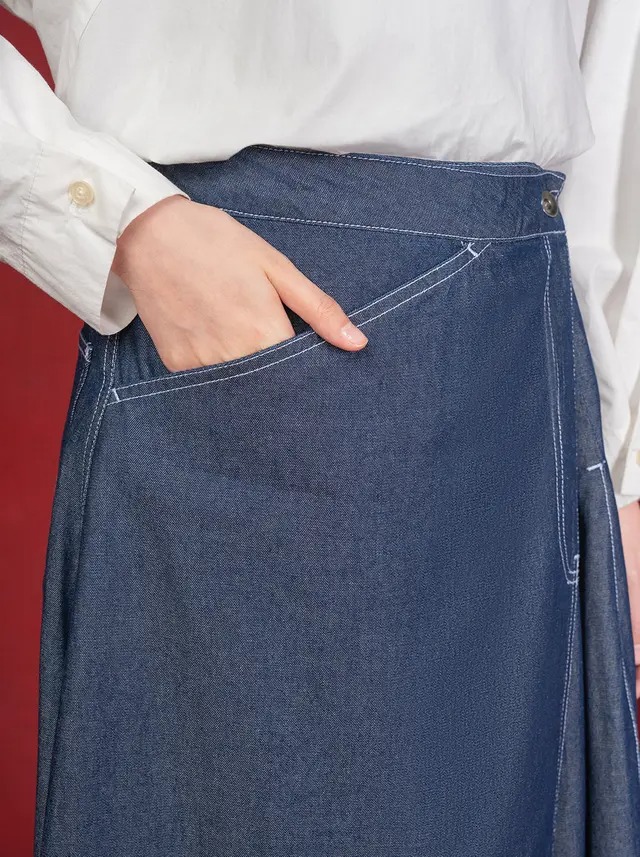 NYRA PLEATED WARP SKIRT - KAMI