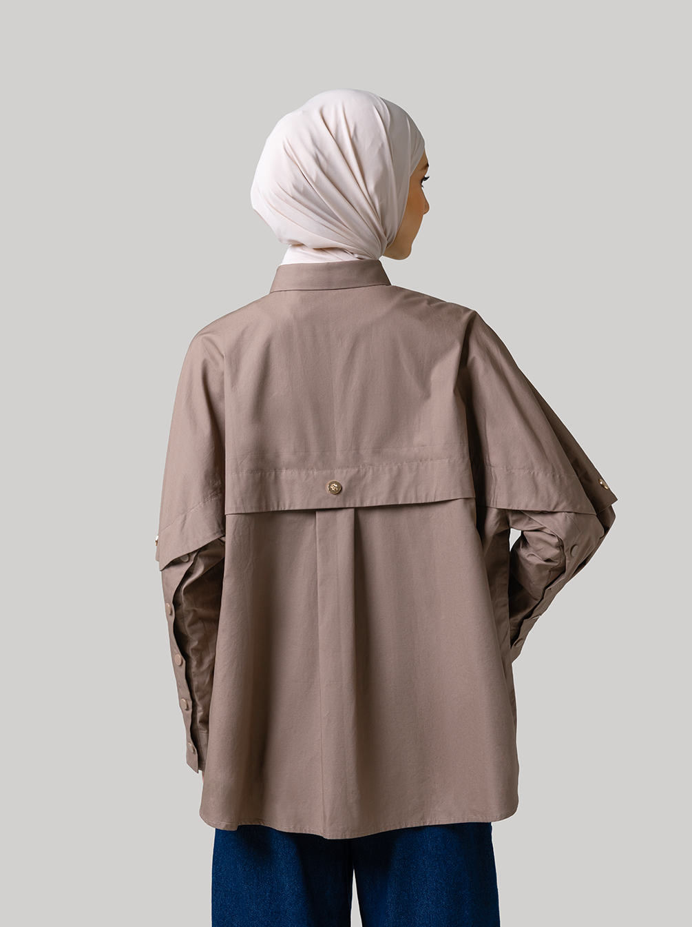 RISLA OVERSIZED TOP TAUPE - KAMI