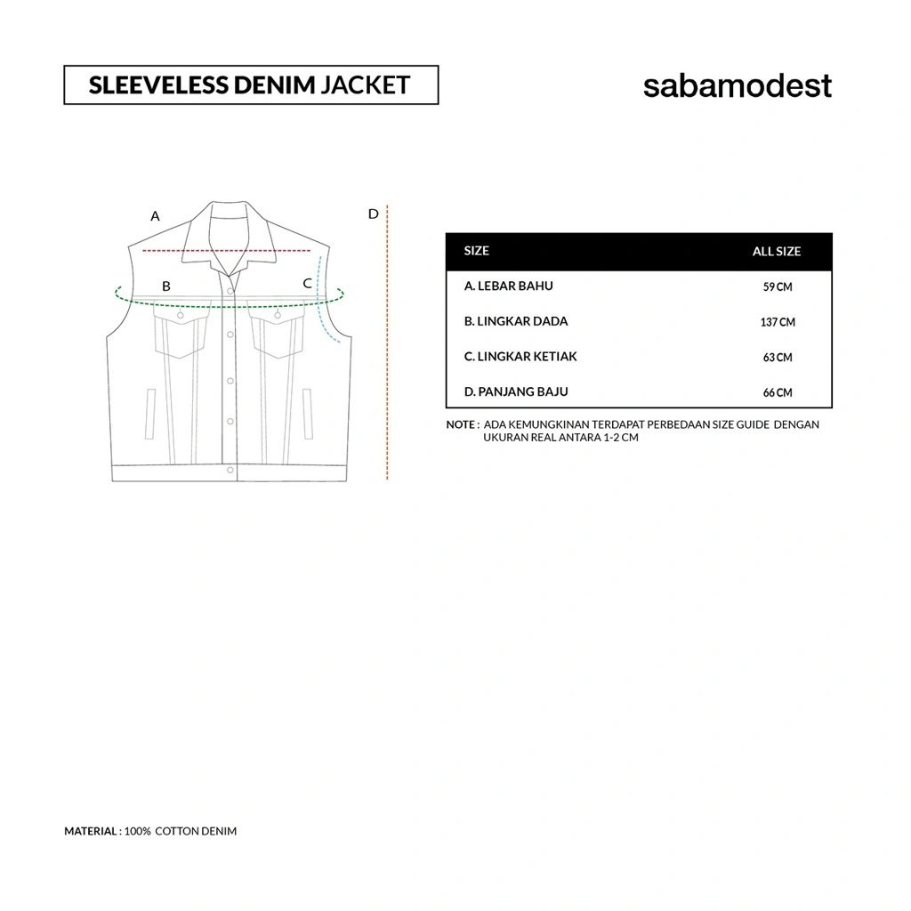 SLEEVELESS DENIM JACKET - SABAMODEST