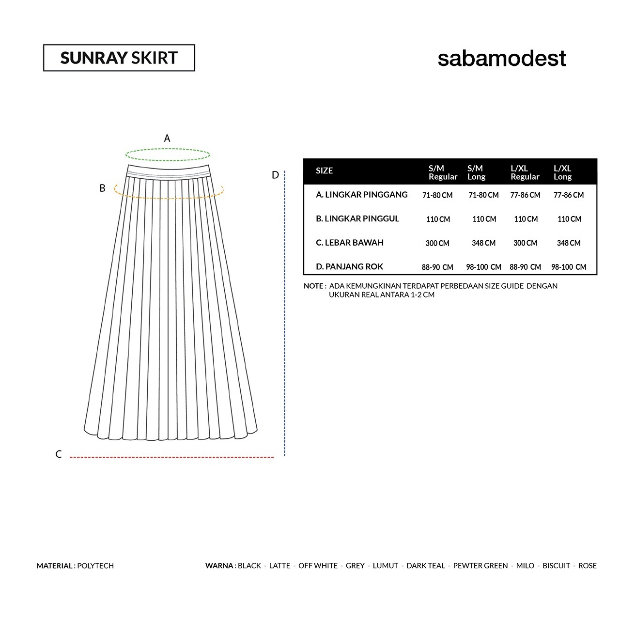 SUNRAY SKIRT - SABAMODEST