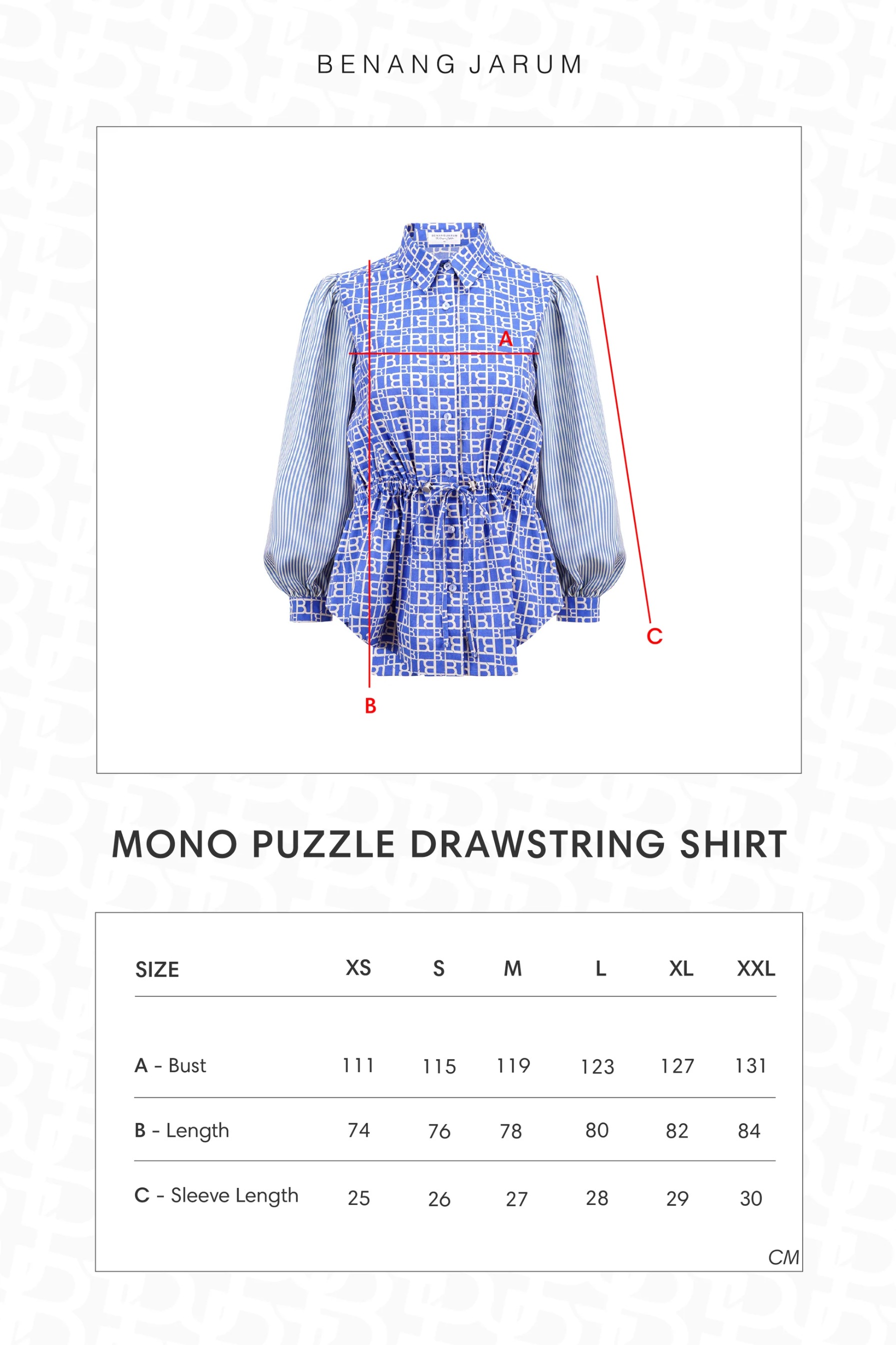 MONO PUZZLE DRAWSTRING SHIRT - BENANG JARUM