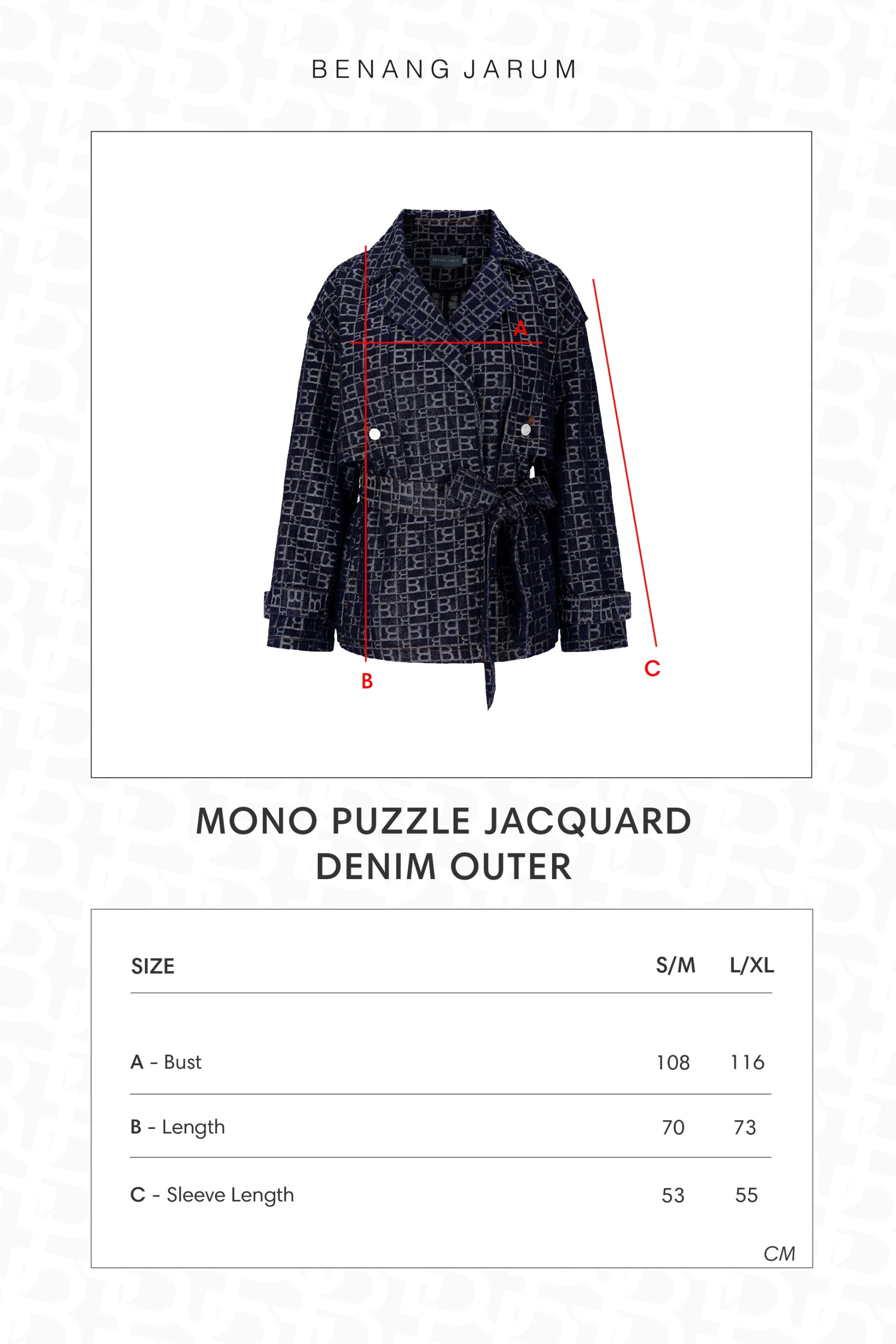 MONO PUZZLE JACQUARD DENIM OUTER - BENANG JARUM