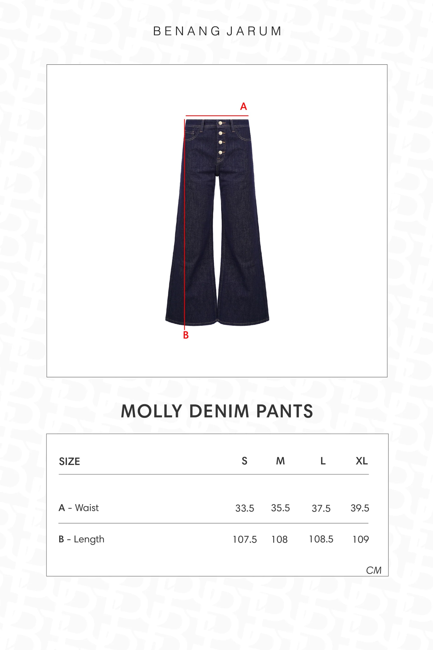 MOLLY DENIM PANTS - BENANG JARUM