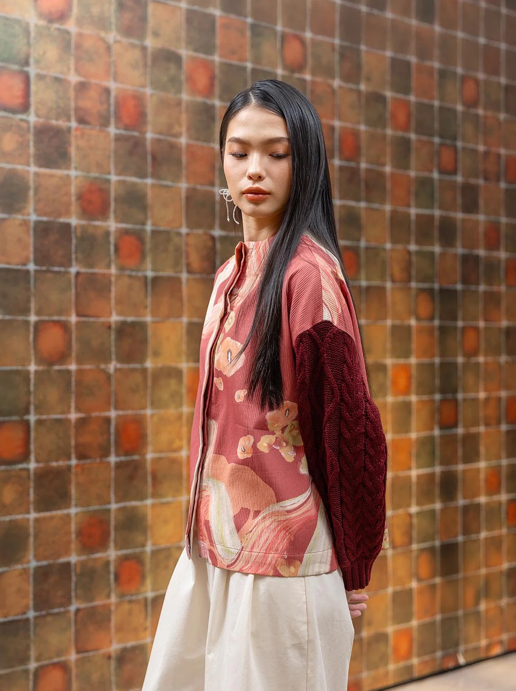 THALIA KNITTED SLEEVE TOP  - KAMI
